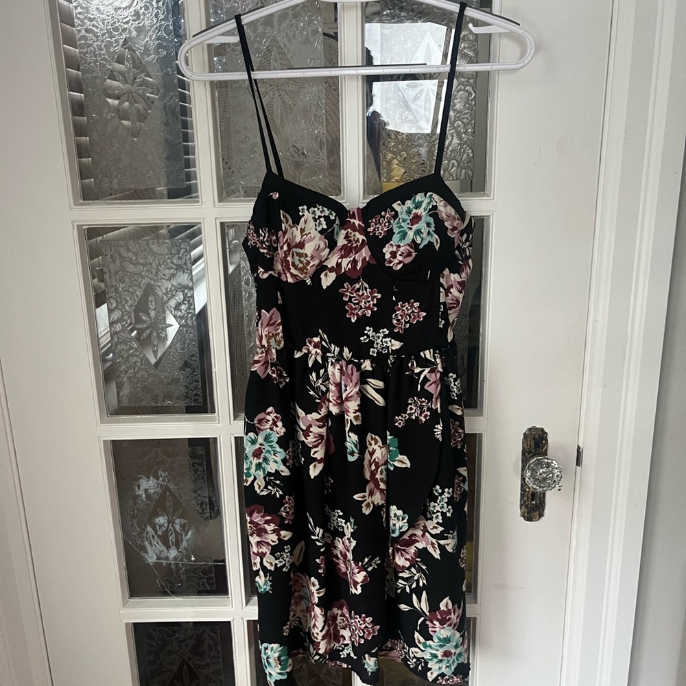 Band of Gypsies Black Floral Sundress Dress | Spring Fashion | Size Small